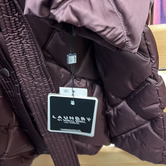 NWT,LAUNDRY BY SHELLI SEGAL DIAMOND QUILTED PUFFER JACKET,black plum - Picture 7 of 17